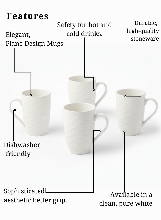Feelings Premium Large Ceramic 14 oz Mug set – 4 pieces | durable everyday Coffee, Tea & Beverage Mugs for home and office use - Image 3